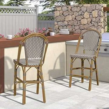 Stylish Purple Leaf French Bar Stools for Indoor & Outdoor Use