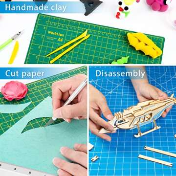 WORKLION Full 9" x 12" Art Self Healing PVC Cutting Mat, Double Sided, Gridded Rotary Cutting Board for Craft, Fabric, Quilting, Sewing, Scrapbooking Project…