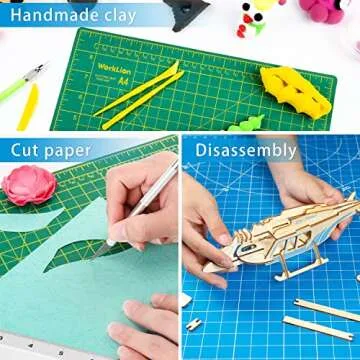 WORKLION Full 9" x 12" Art Self Healing PVC Cutting Mat, Double Sided, Gridded Rotary Cutting Board for Craft, Fabric, Quilting, Sewing, Scrapbooking Project…