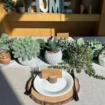 Winlyn 3 Pcs Small Faux Potted Plants Artificial Aloe Hops String of Pearls Succulents Plants in Gray Geometric Concrete Pots for Indoor Outdoor Greenery Shelf Home Bathroom Office Desk Tabletop Décor