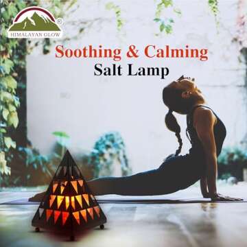 Himalayan Glow D-1359 Himalayan Pyramid Style Crystal Lamp with Pink Salt Chunks, 6-7 LBS, Orange