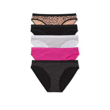 Victoria's Secret Women's Cotton Bikini Underwear, Comfortable Multi-Pack Assorted