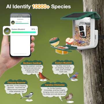 WOSPORTS Bird Feeder & Camera - Smart AI Identification