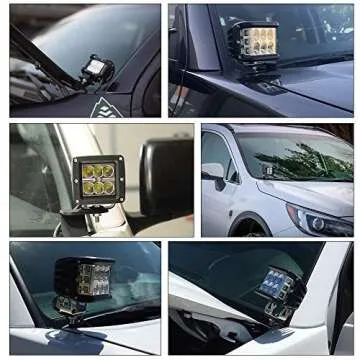 LED Ditch Light Mounting Brackets for 2005-2015 Toyota Tacoma Hood Mount Brackets LED Pods Brackets for Auxiliary Off Road Pod Work Light …