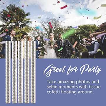 BATTIFE 7Pack Confetti Wands - Colorful Tissue Paper Celebration Poppers for Events