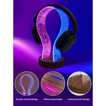 YuanDian Headphone Stand with LED Light - Perfect Gift for Gamers