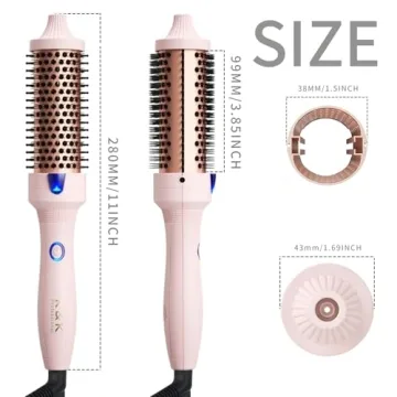 K&K 1.5 Inch Ceramic Tourmaline Ionic Curling Brush Volumizer - Hot Brush Creates Root Volume & Loose Curls, Volume Curls, Hair Styling Tool