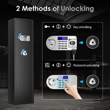 Riddost Rifle Gun Safe with LCD Display for Up to 6 Rifles