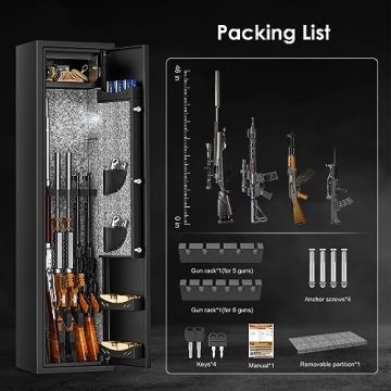 Riddost Rifle Gun Safe with LCD Display for Up to 6 Rifles