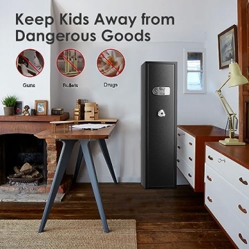 Riddost Rifle Gun Safe with LCD Display for Up to 6 Rifles