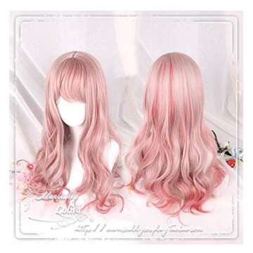 Women Girls Natural Looking Daily Wear Cute Light Purple Fluffy Curly Wig Japan Harajuku Sweet Lolit...