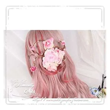 Women Girls Natural Looking Daily Wear Cute Light Purple Fluffy Curly Wig Japan Harajuku Sweet Lolita Club Costume Party Hair with Wig Cap