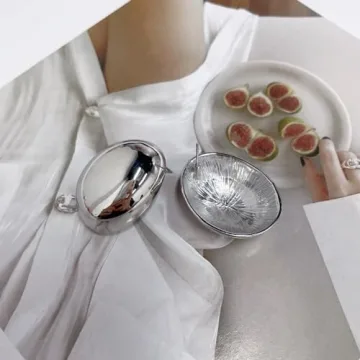 Minimalist Oval Disc Stud Earrings in Silver - Hypoallergenic