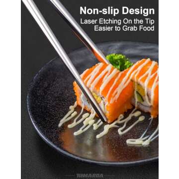 Premium Stainless Steel Metal Chopsticks Set - Dishwasher Safe