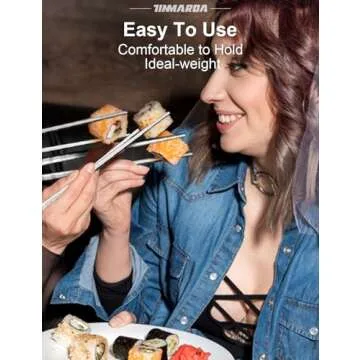 Premium Stainless Steel Metal Chopsticks Set - Dishwasher Safe