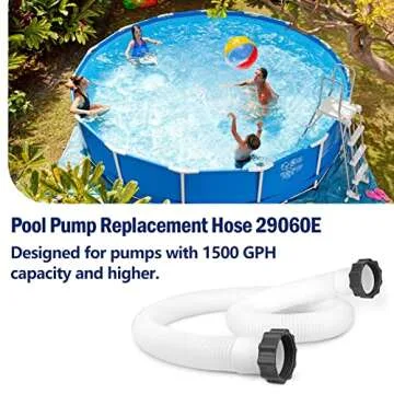 Pool Pump Hose for Coleman Intex - 1.5 inch Above Ground Pool Hose for Filter Pumps & Saltwater Systems 59" Long, 29060E Pool Hose (2 Pack)