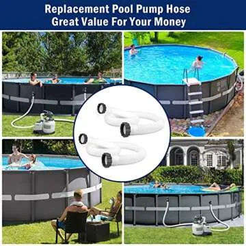 Pool Pump Hose for Coleman Intex - 1.5 inch Above Ground Pool Hose for Filter Pumps & Saltwater Systems 59" Long, 29060E Pool Hose (2 Pack)