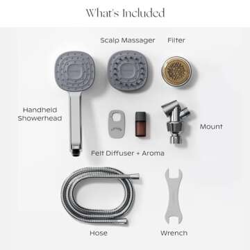 Canopy Handheld Filtered Shower Head & Scalp Massager - High Pressure Shower Head Filter for Hard Water - Shower Filter To Remove Impurities for Healthier Scalp, Skin & Hair - Hair Growth - Nickel
