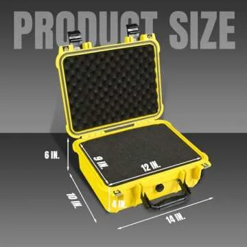 Jack Boss 14x 11.5x 6 Inch Hard Case, Portable Weather Waterproof Protective Camera Case with Custom...