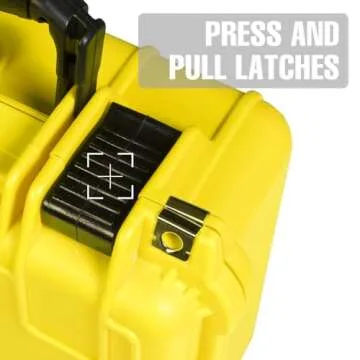 Jack Boss 14x 11.5x 6 Inch Hard Case, Portable Weather Waterproof Protective Camera Case with Customizable Foam, Fit Use of Drones, Camera, Equipments, Yellow