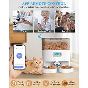 WiFi Cat Feeder for 2 Cats with App Control