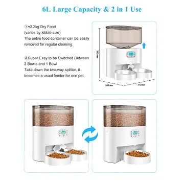 WiFi Cat Feeder for 2 Cats with App Control