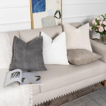 Luxurious Komollocoe Neutral Pillow Covers Set of 4