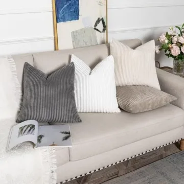 Luxurious Komollocoe Neutral Pillow Covers Set of 4