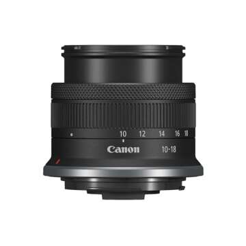 Canon RF-S10-18mm F4.5-6.3 is STM Ultra-Wide-Angle Zoom Lens, Mirrorless, Great for Vlogging & Selfies, Compact & Lightweight, for Video, Travel, Landscapes & Interiors