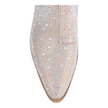 Stunning Rhinestone Boots with Chunky Low Heel