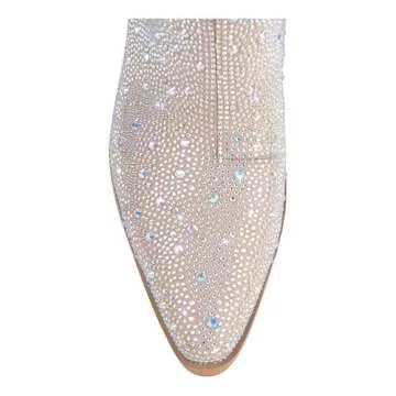 Stunning Rhinestone Boots with Chunky Low Heel