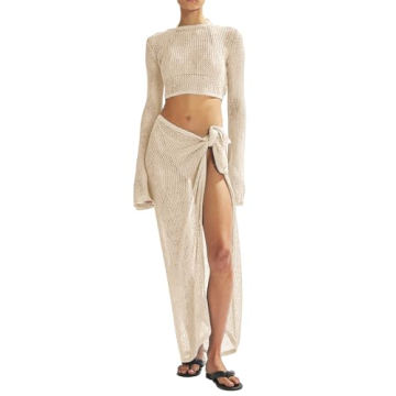 LANNEW Women's Stylish Crochet Bathing Suit Cover Up