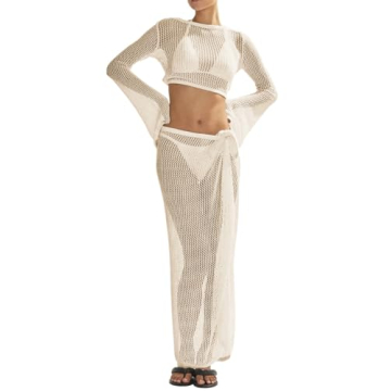 LANNEW Women's Stylish Crochet Bathing Suit Cover Up