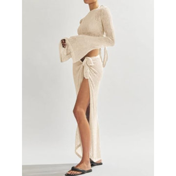 LANNEW Women's Stylish Crochet Bathing Suit Cover Up