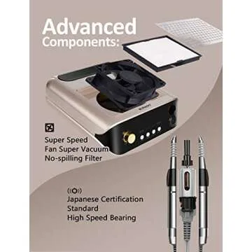 BURANO Nail Drill Machine with Dust Collector for Professionals