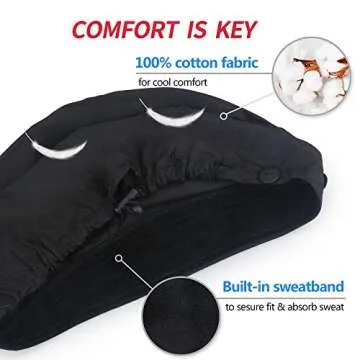 ABAMERICA Bouffant Caps with Button and Sweatband, Adjustable Scrub Caps for Women Men, Satin Layer