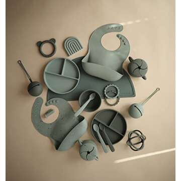 Mushie Dried Thyme Silicone Baby Teether Ball Toy