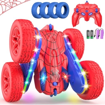 Terucle Remote Control Car Spider Rc Cars New Upgraded Strip Lights and Headlights Car Toys Double-S...