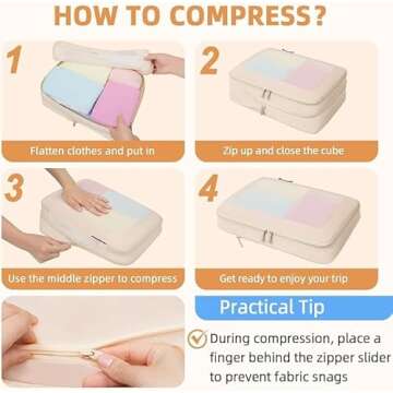 BAGAIL Compression Packing Cubes for Easy Travel