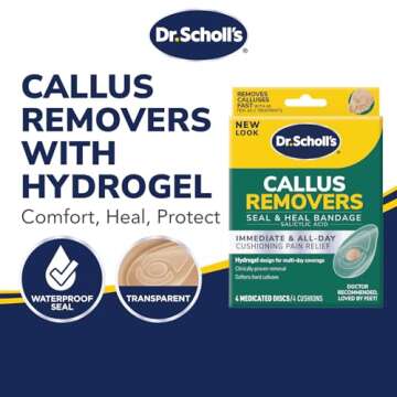 Dr. Scholl's CALLUS REMOVER Seal & Heal Bandage with Hydrogel Technology, 4ct // Removes Calluses Fast And Provides Cushioning Protection Against Shoe Pressure And Friction For All-Day Pain Relief