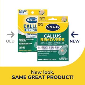 Dr. Scholl's CALLUS REMOVER Seal & Heal Bandage with Hydrogel Technology, 4ct // Removes Calluses Fast And Provides Cushioning Protection Against Shoe Pressure And Friction For All-Day Pain Relief