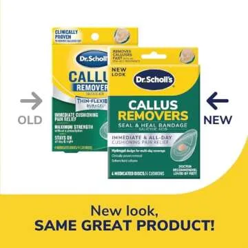 Dr. Scholl's CALLUS REMOVER Seal & Heal Bandage with Hydrogel Technology, 4ct // Removes Calluses Fast And Provides Cushioning Protection Against Shoe Pressure And Friction For All-Day Pain Relief