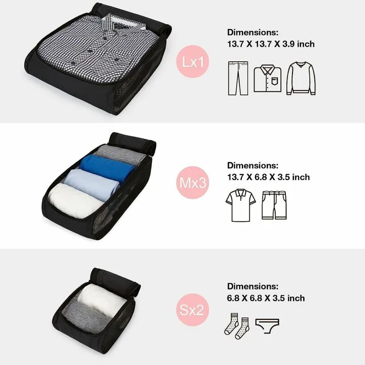 Lightweight BAGSMART Packing Cubes Set for Travel