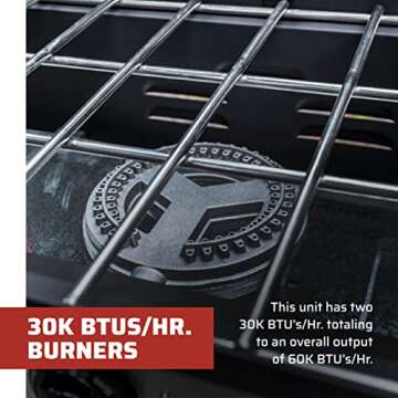 Camp Chef Yukon 14 Double Burner Stove - Portable Gas Stove for Outdoor & Camping Gear - 14" Cooking System - 448 Sq In Cooking Space