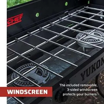 Camp Chef Yukon 14 Double Burner Stove - Portable Gas Stove for Outdoor & Camping Gear - 14" Cooking System - 448 Sq In Cooking Space