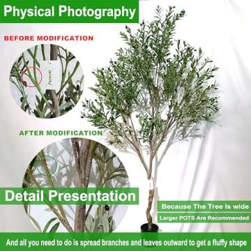 Zsenent Faux Olive Tree Fake Olive Tree Olive Trees Artificial Indoor 7 Feet (84 inches) Realistic P...