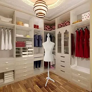 Female Mannequin Body Torso Dress Form with Adjustable Tripod Stand for Clothing Dress Display