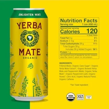 Guayakí Yerba Mate Energy Drink, Enlighten Mint, 150mg Caffeine