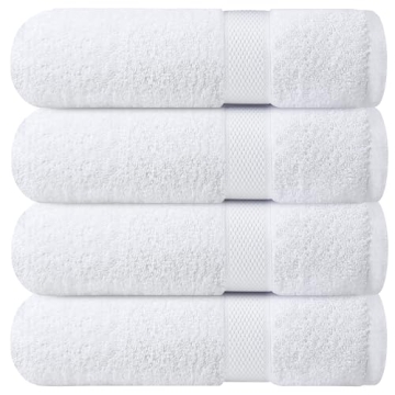 Infinitee Xclusives Luxury 100% Ring-Spun Cotton Bath Towels Set of 4 (27x54 inches) – Soft, Absor...
