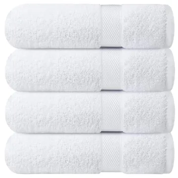 Infinitee Xclusives Luxury 100% Ring-Spun Cotton Bath Towels Set of 4 (27x54 inches) – Soft, Absor...
